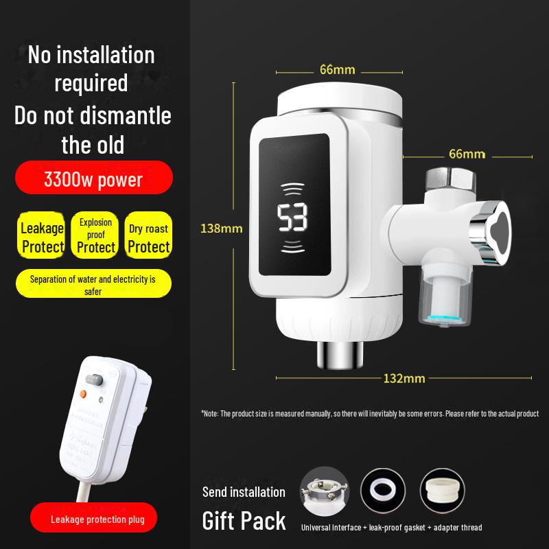 Электрический водопроводный кран с функцией «подключи и работай»: Мгновенный нагрев воды, быстрый нагрев, компактный дизайн