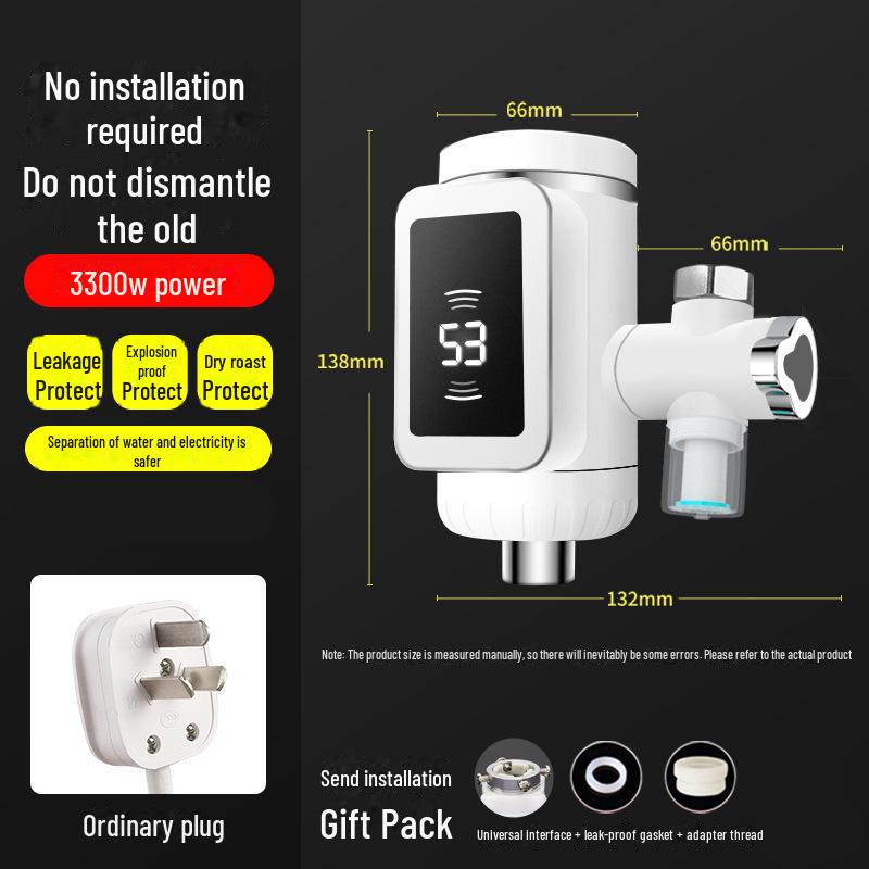 Электрический водопроводный кран с функцией «подключи и работай»: Мгновенный нагрев воды, быстрый нагрев, компактный дизайн